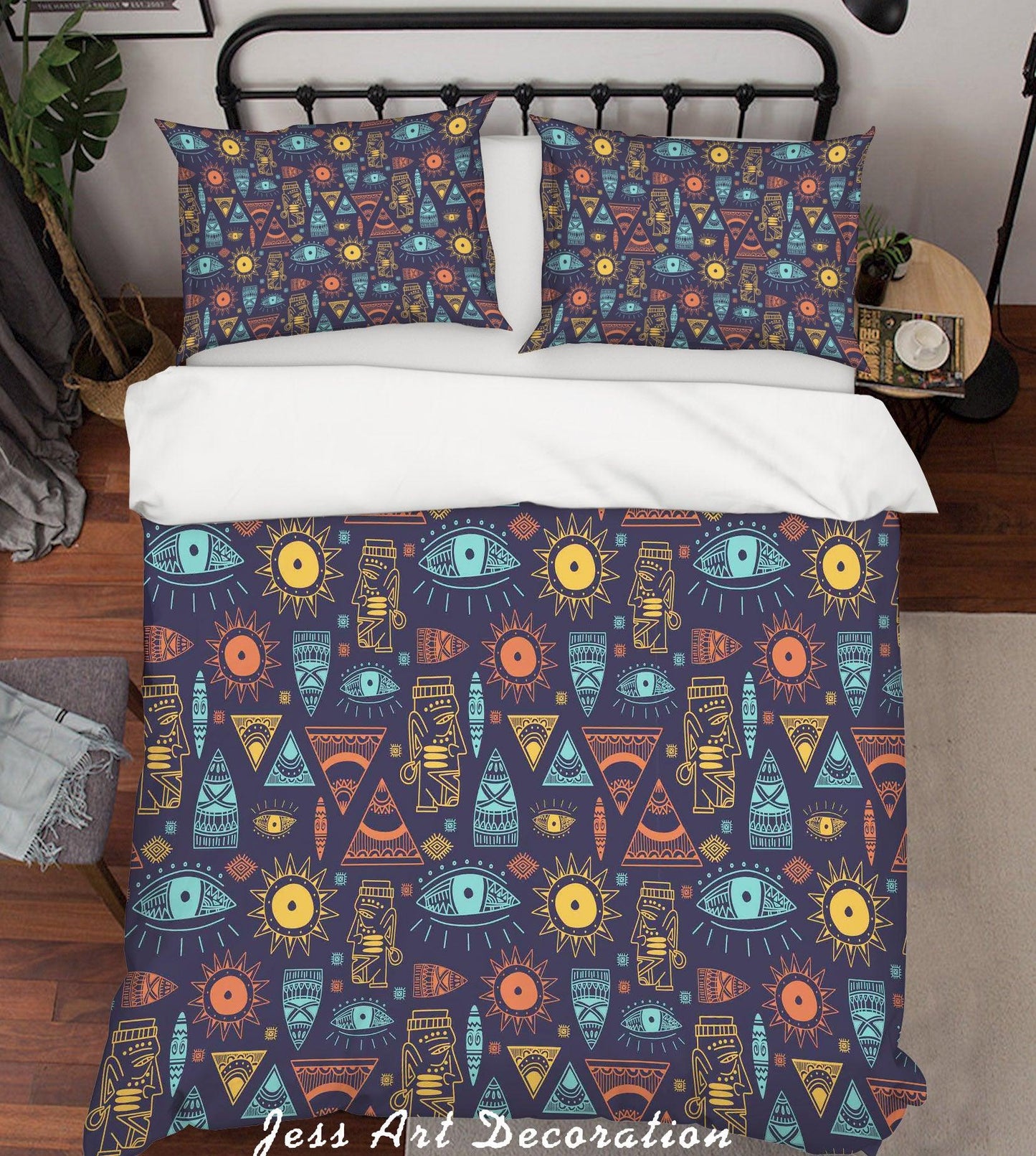 3D Blue Sun Eye Pattern Quilt Cover Set Bedding Set Pillowcases 64