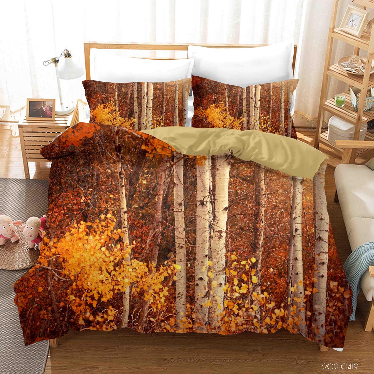 3D Autumn Forest Landscape Quilt Cover Set Bedding Set Duvet Cover Pillowcases 225
