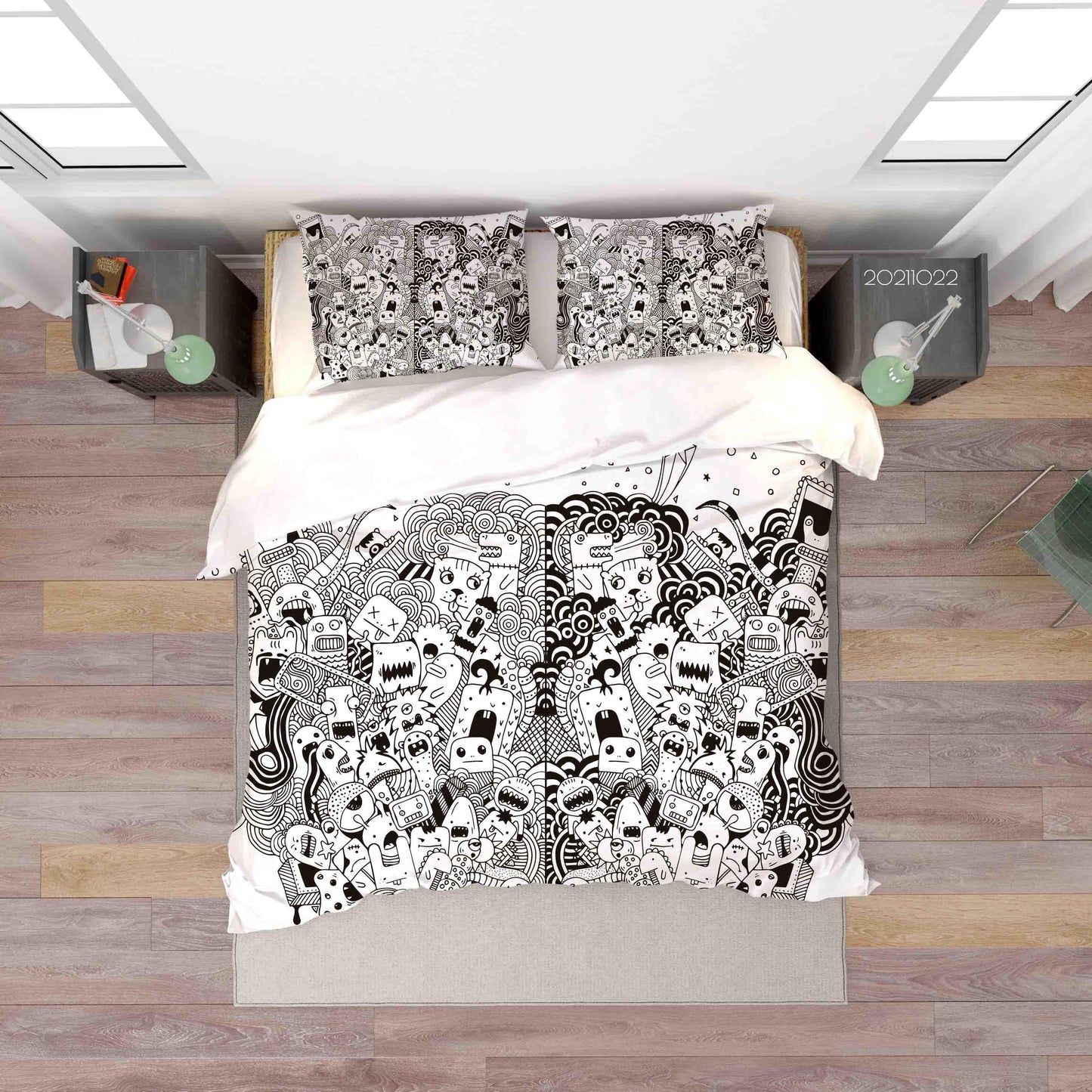 3D Abstract Monster Graffiti Quilt Cover Set Bedding Set Duvet Cover Pillowcases 30