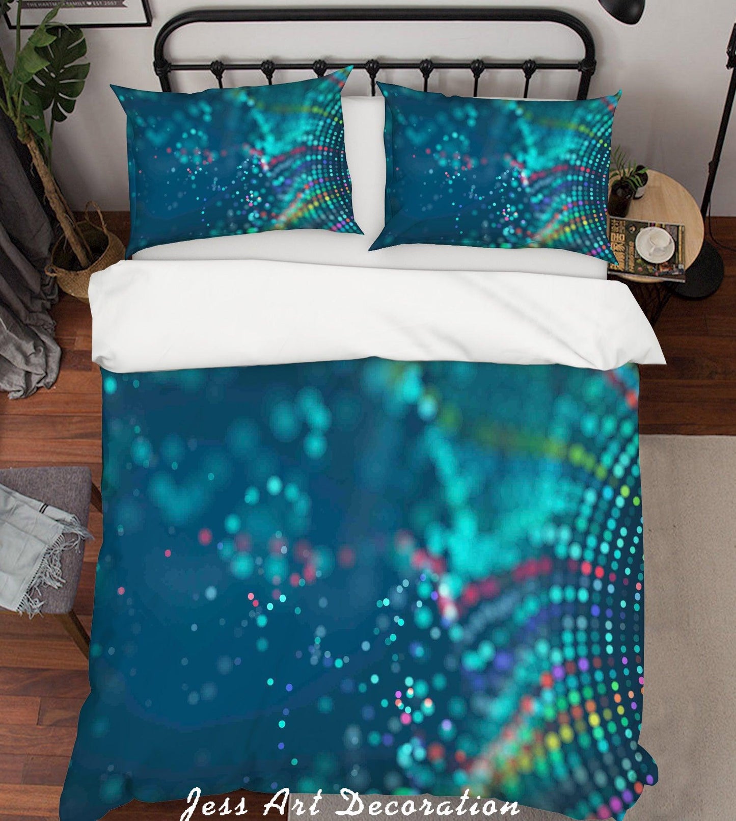 3D Blue Abstract Starlight Quilt Cover Set Bedding Set Pillowcases 11