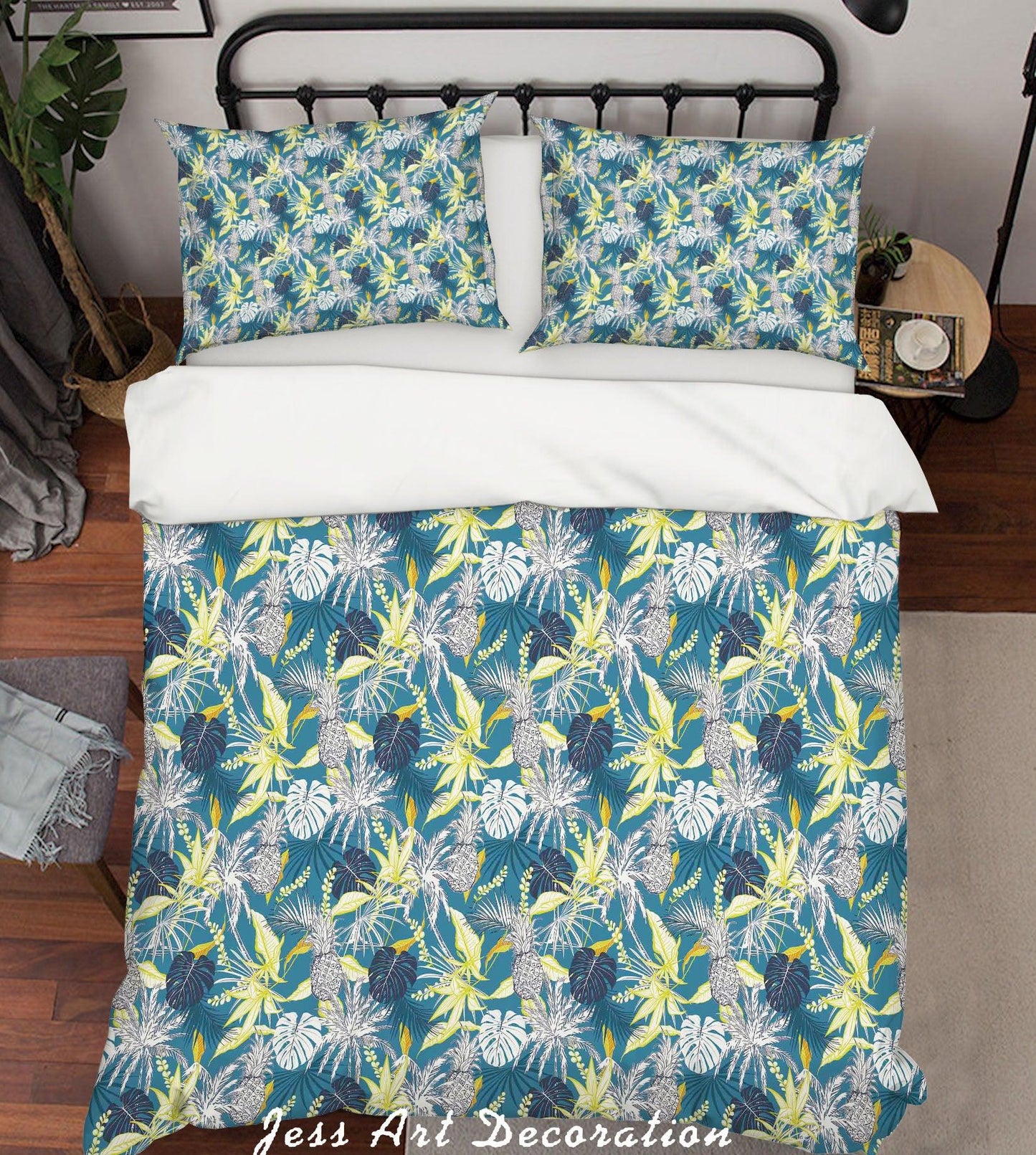 3D Abstract Leaves Pattern Quilt Cover Set Bedding Set Duvet Cover Pillowcases WJ 6875