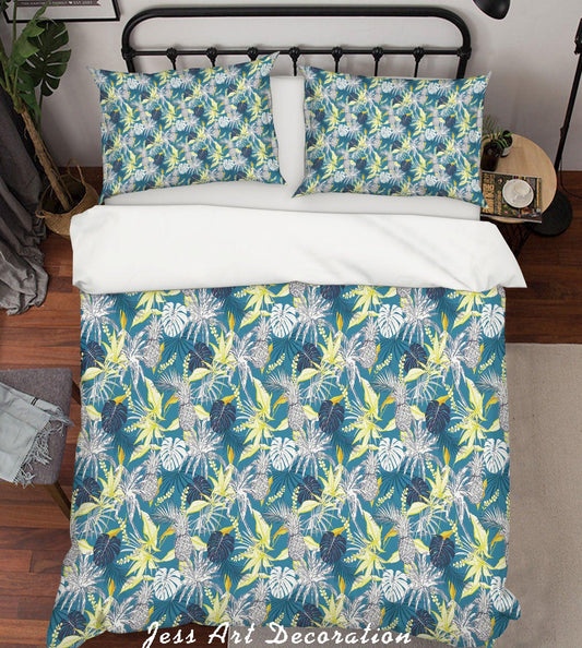 3D Abstract Leaves Pattern Quilt Cover Set Bedding Set Duvet Cover Pillowcases WJ 6875