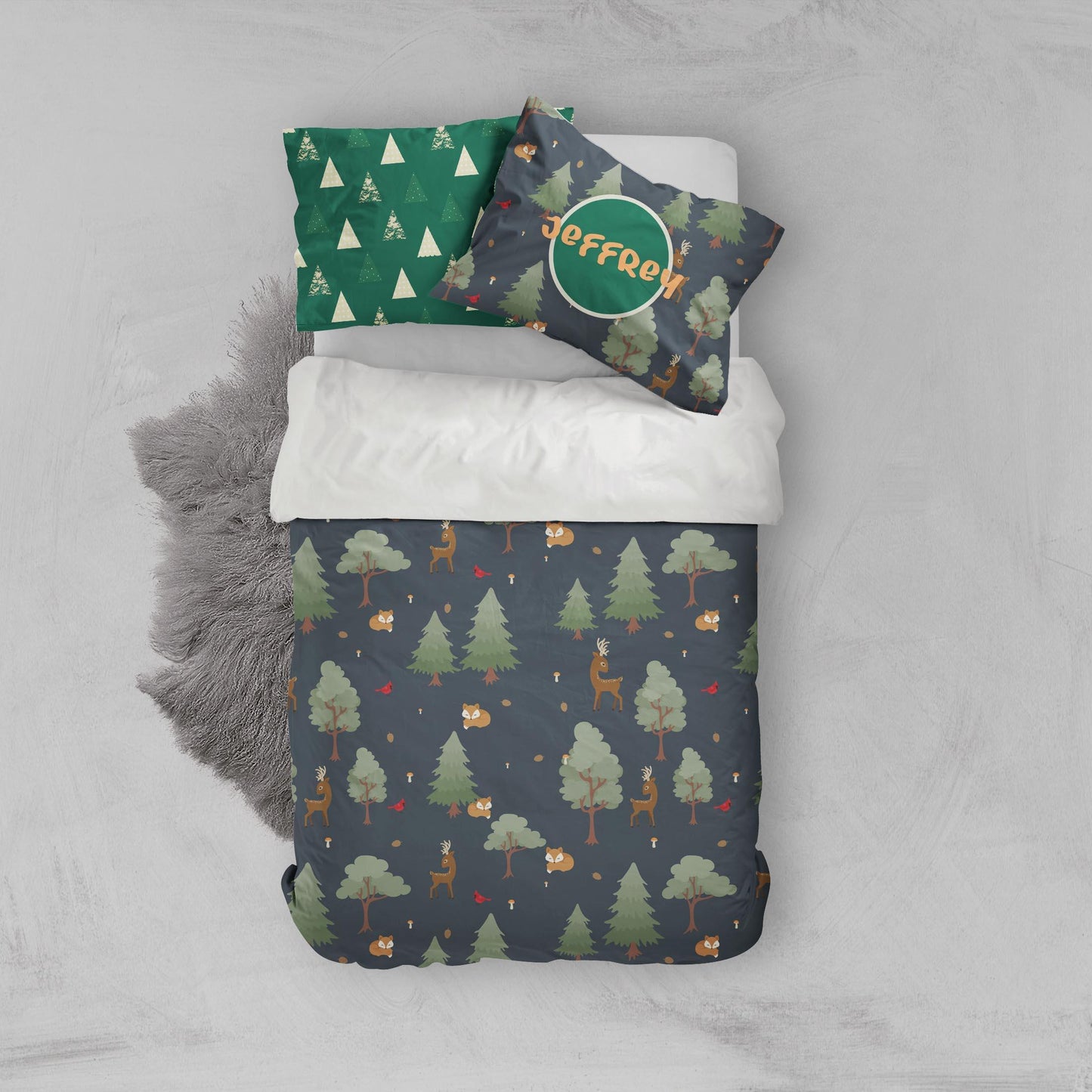 3D Cartoon Pine Trees Quilt Cover Set Bedding Set Pillowcases 100