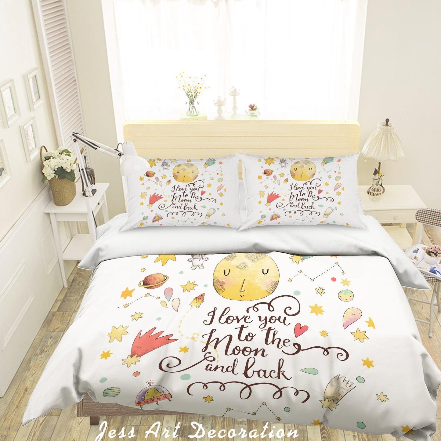 3D Cartoon Moon Star Quilt Cover Set Bedding Set Pillowcases 58