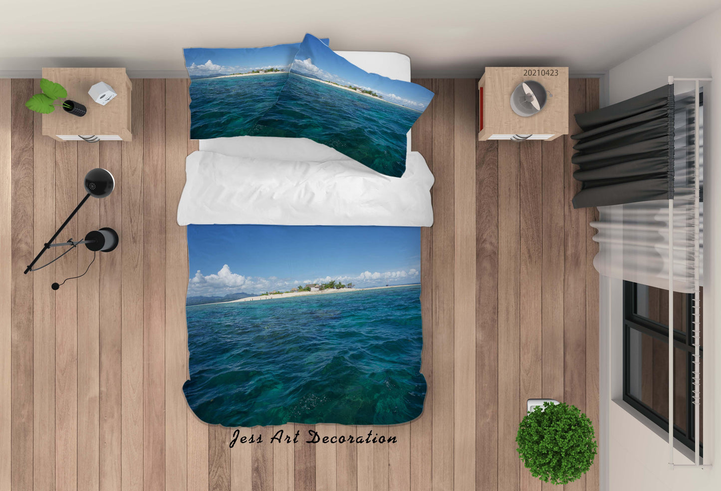 3D Blue Sky Sea Landscape Quilt Cover Set Bedding Set Duvet Cover Pillowcases 124