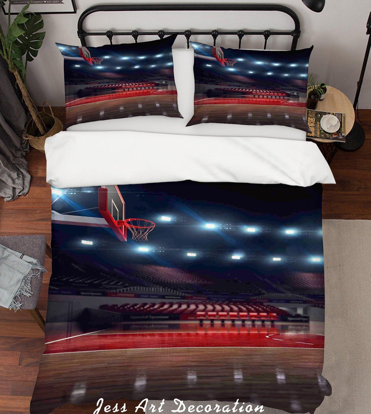 3D Basketball Court Quilt Cover Set Bedding Set Pillowcases  86