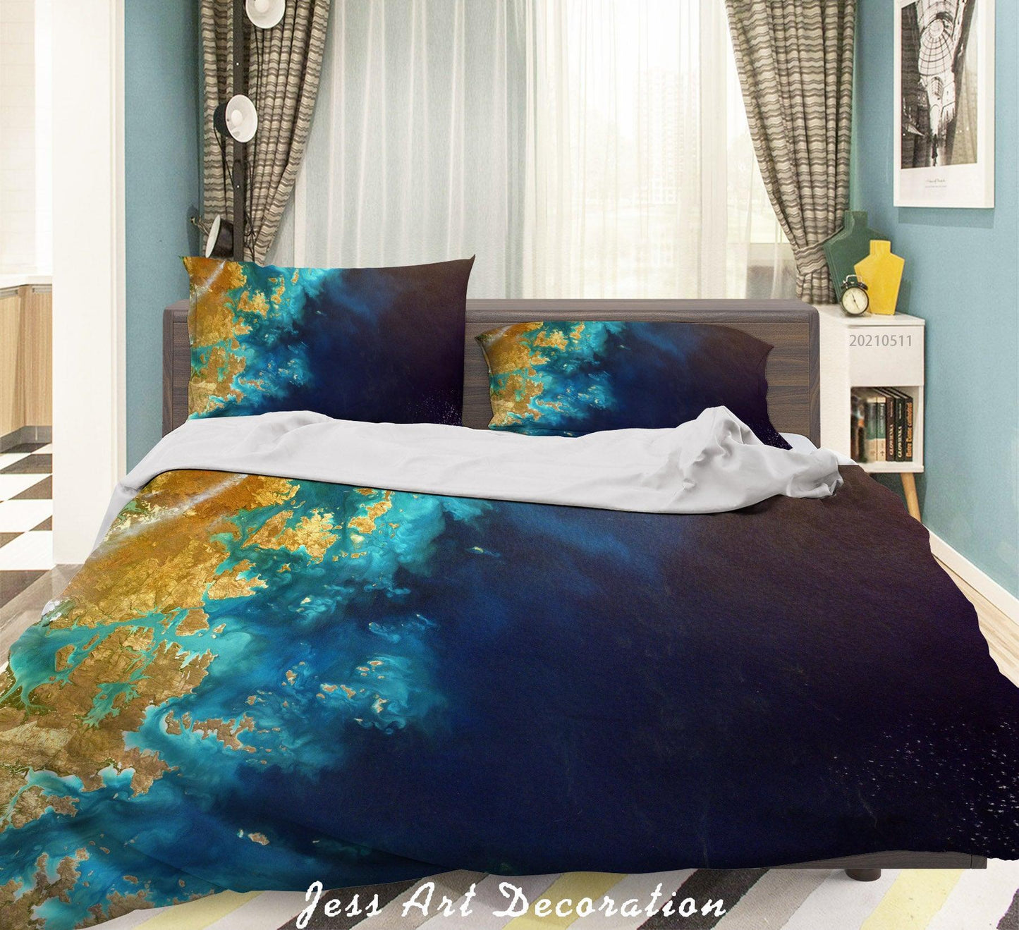 3D Abstract Blue Beach Landscape Quilt Cover Set Bedding Set Duvet Cover Pillowcases 591