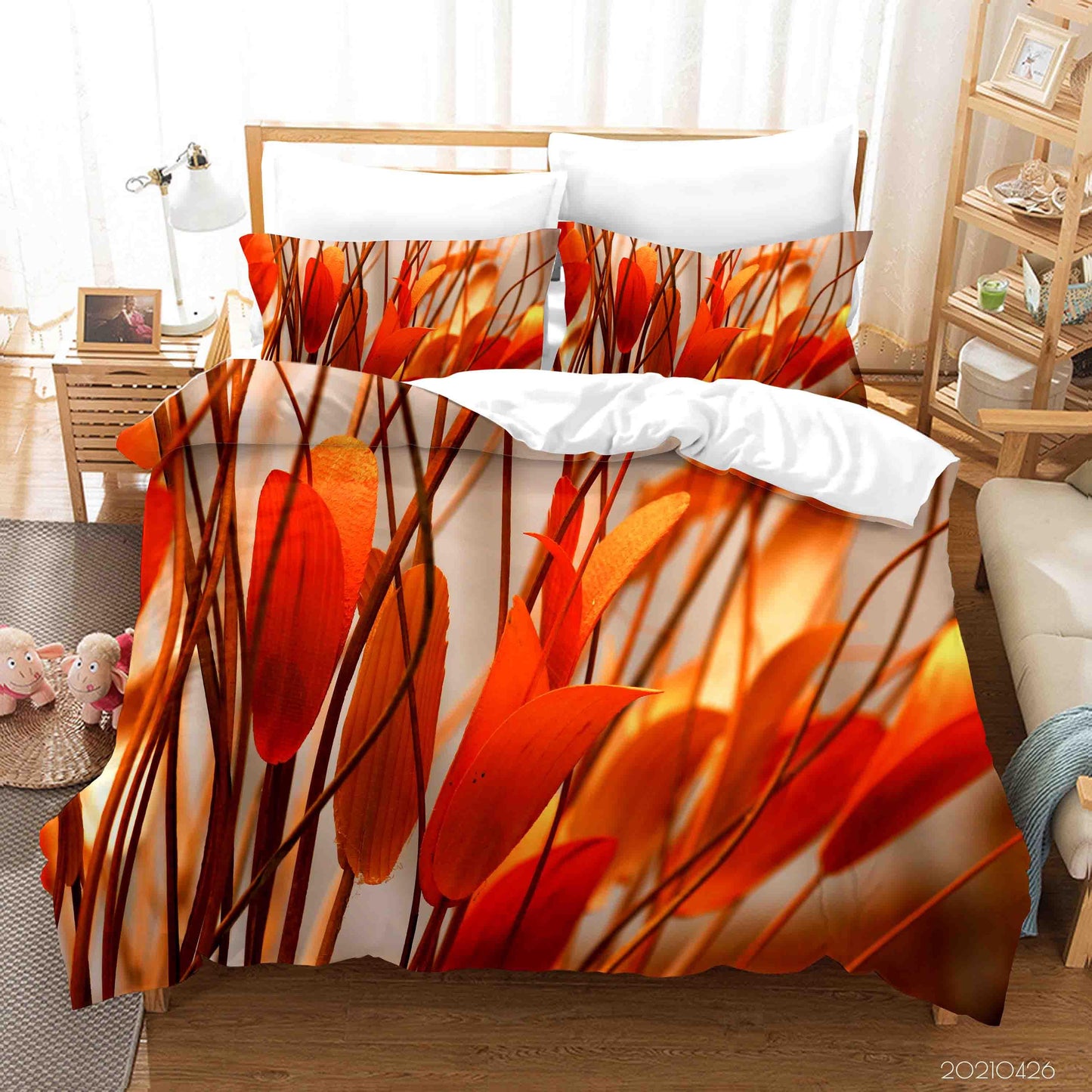 3D Autumn Tree Leaf Quilt Cover Set Bedding Set Duvet Cover Pillowcases 309