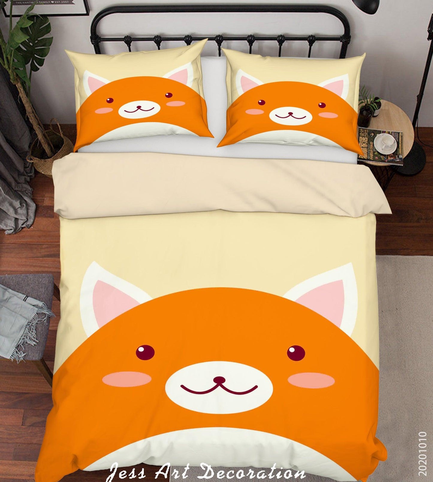 3D Cartoon Cute Animal Bear Quilt Cover Set Bedding Set Duvet Cover Pillowcases WJ 9533