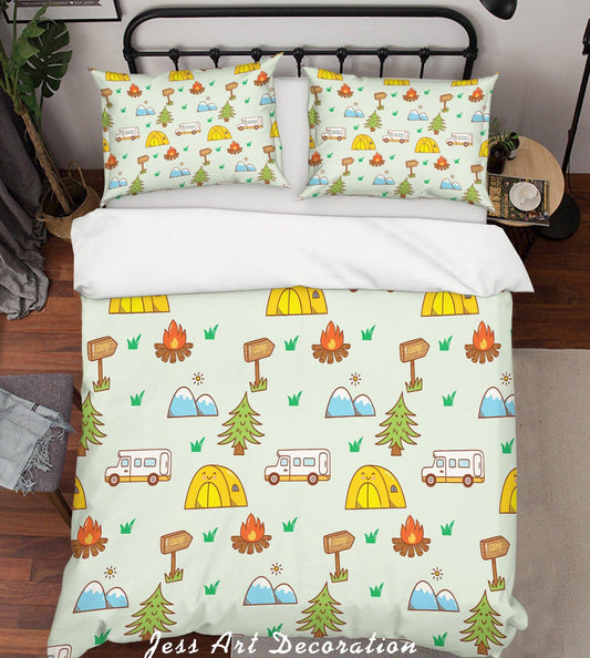 3D Cartoon Pine Fire Quilt Cover Set Bedding Set Pillowcases 10