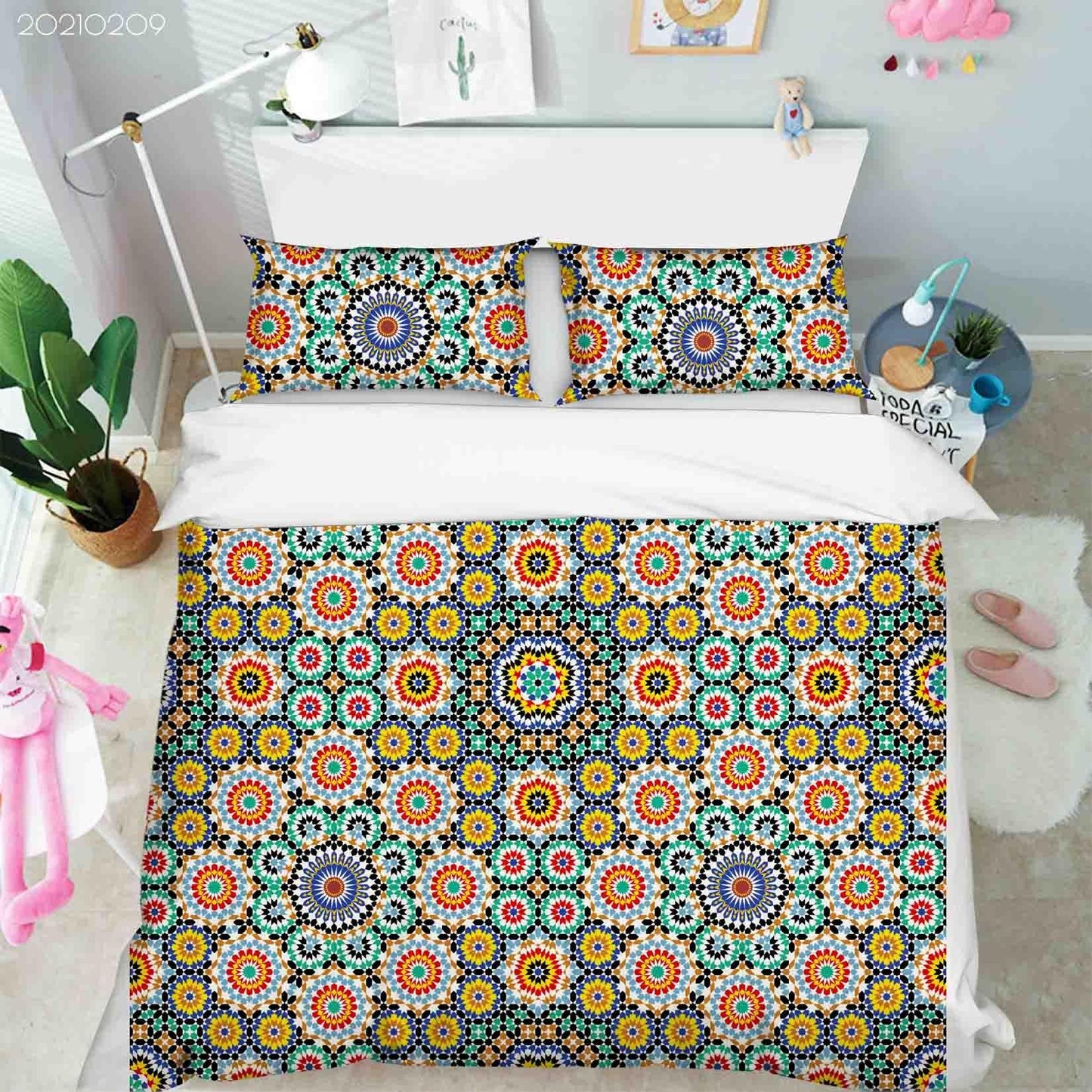 3D Abstract Geometric Floral Quilt Cover Set Bedding Set Duvet Cover Pillowcases 215