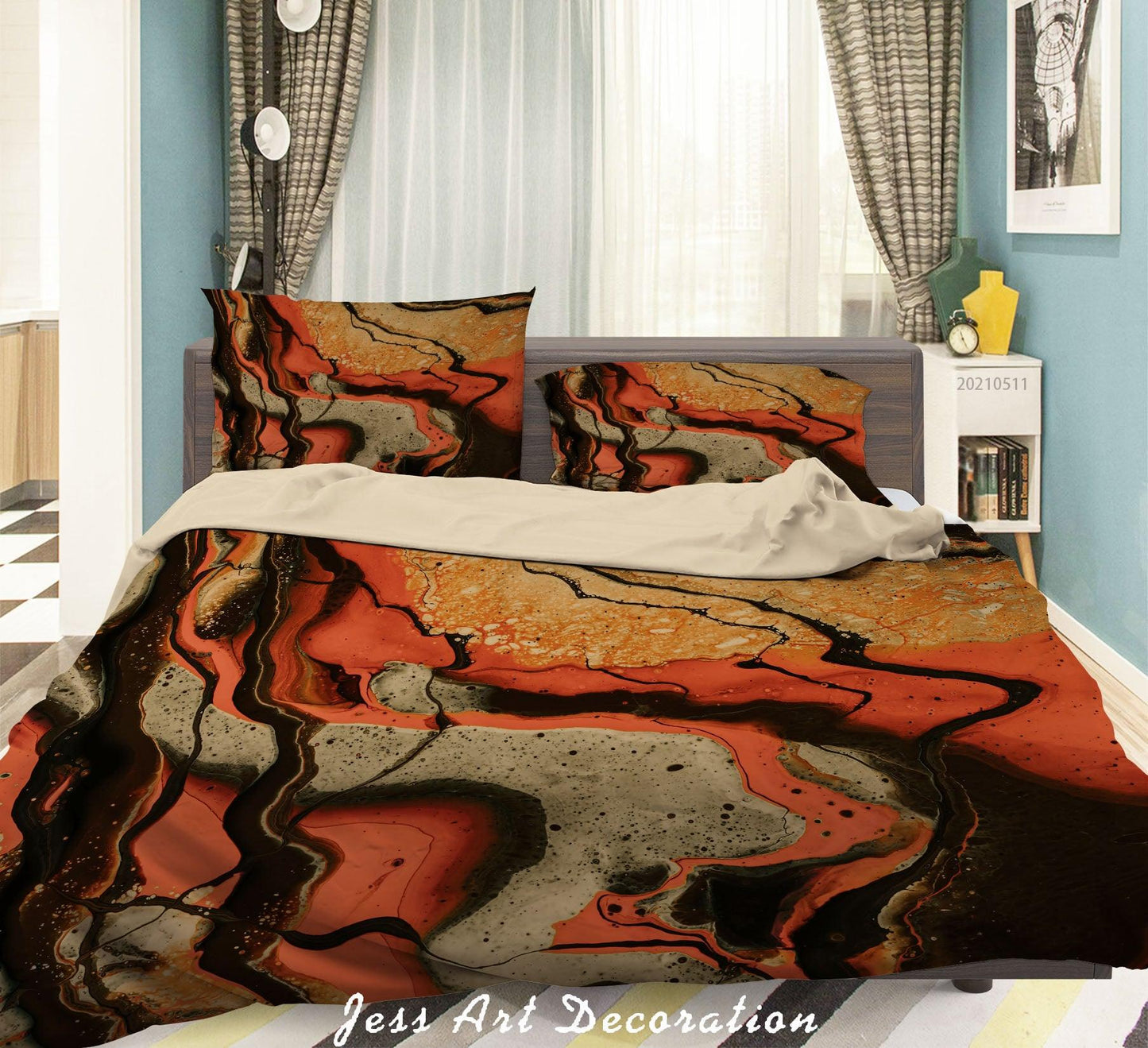 3D Abstract Marble Texture Quilt Cover Set Bedding Set Duvet Cover Pillowcases 600