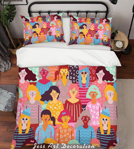 3D Cartoon Crowd Quilt Cover Set Bedding Set Pillowcases 8