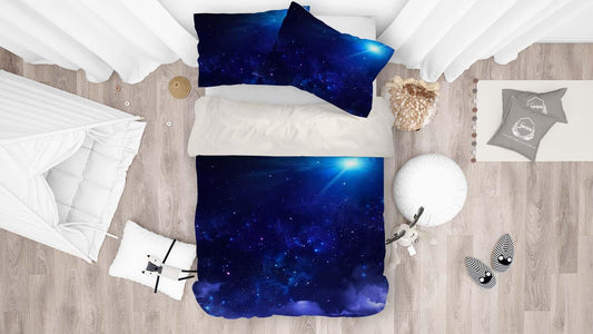 3D Blue Starry Sun Quilt Cover Set Bedding Set Pillowcases 19