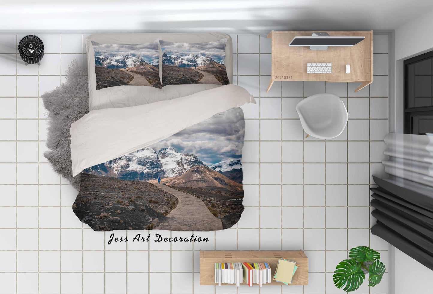 3D Blue Sky Cloud Mountain Landscape Quilt Cover Set Bedding Set Duvet Cover Pillowcases 318