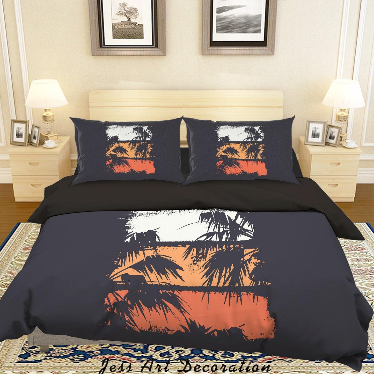 3D Abstract Black Leaf Quilt Cover Set Bedding Set Duvet Cover Pillowcases A108 LQH