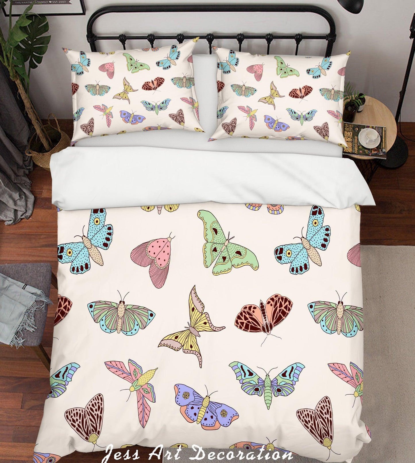 3D Cartoon Color Butterfly Quilt Cover Set Bedding Set Pillowcases 108