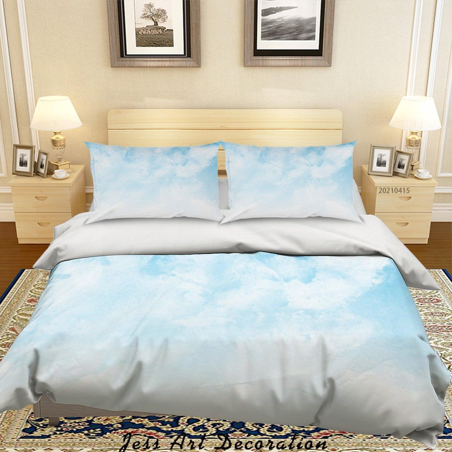 3D Blue Sky Cloud Quilt Cover Set Bedding Set Duvet Cover Pillowcases 90