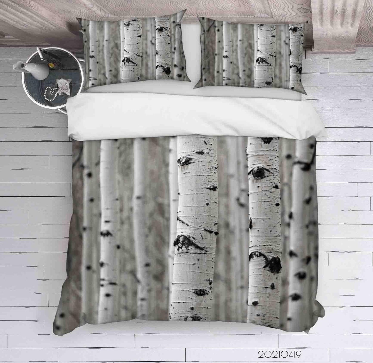 3D Birch Forest Landscape Quilt Cover Set Bedding Set Duvet Cover Pillowcases 187