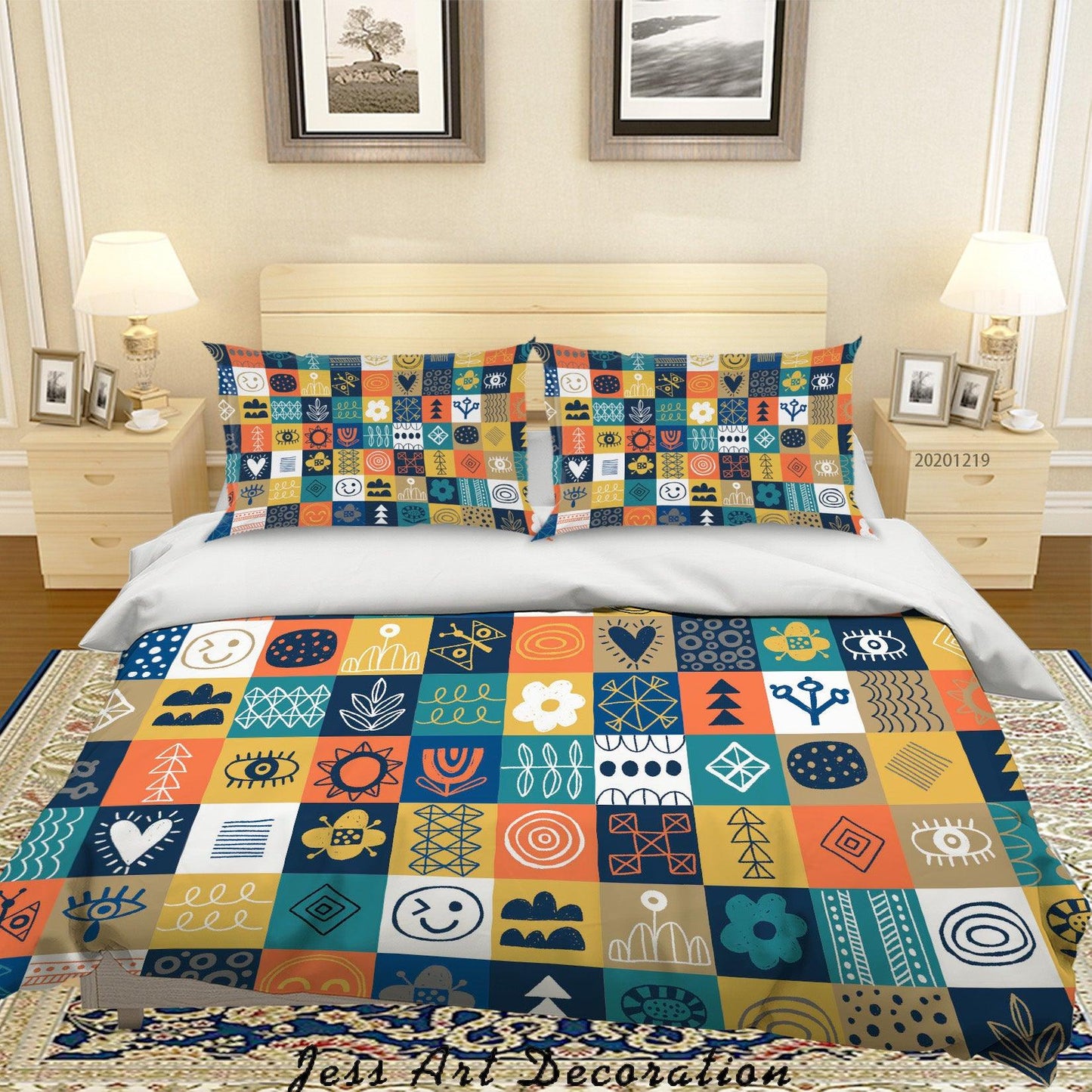 3D Abstract Color Checkered Pattern Quilt Cover Set Bedding Set Duvet Cover Pillowcases 37