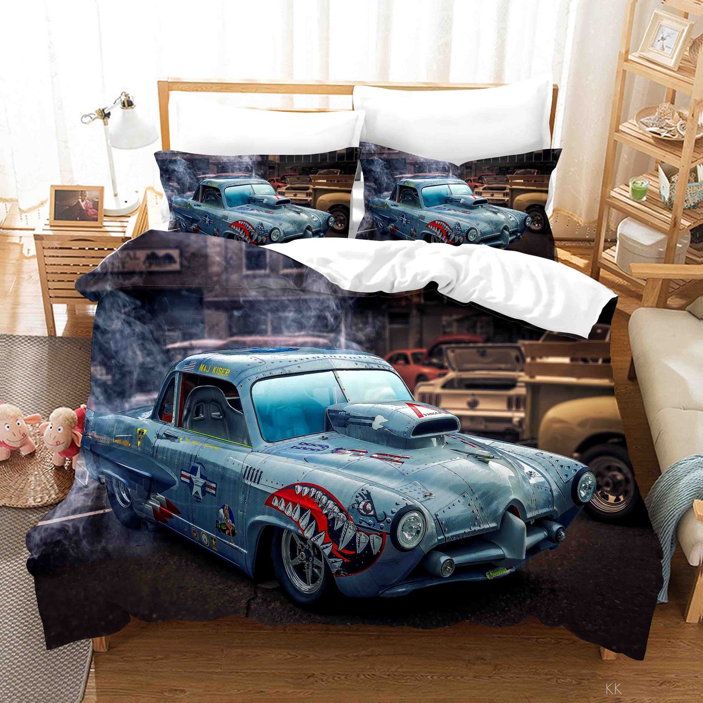 3D Automobile Fog Quilt Cover Set Bedding Set Duvet Cover Pillowcase 429