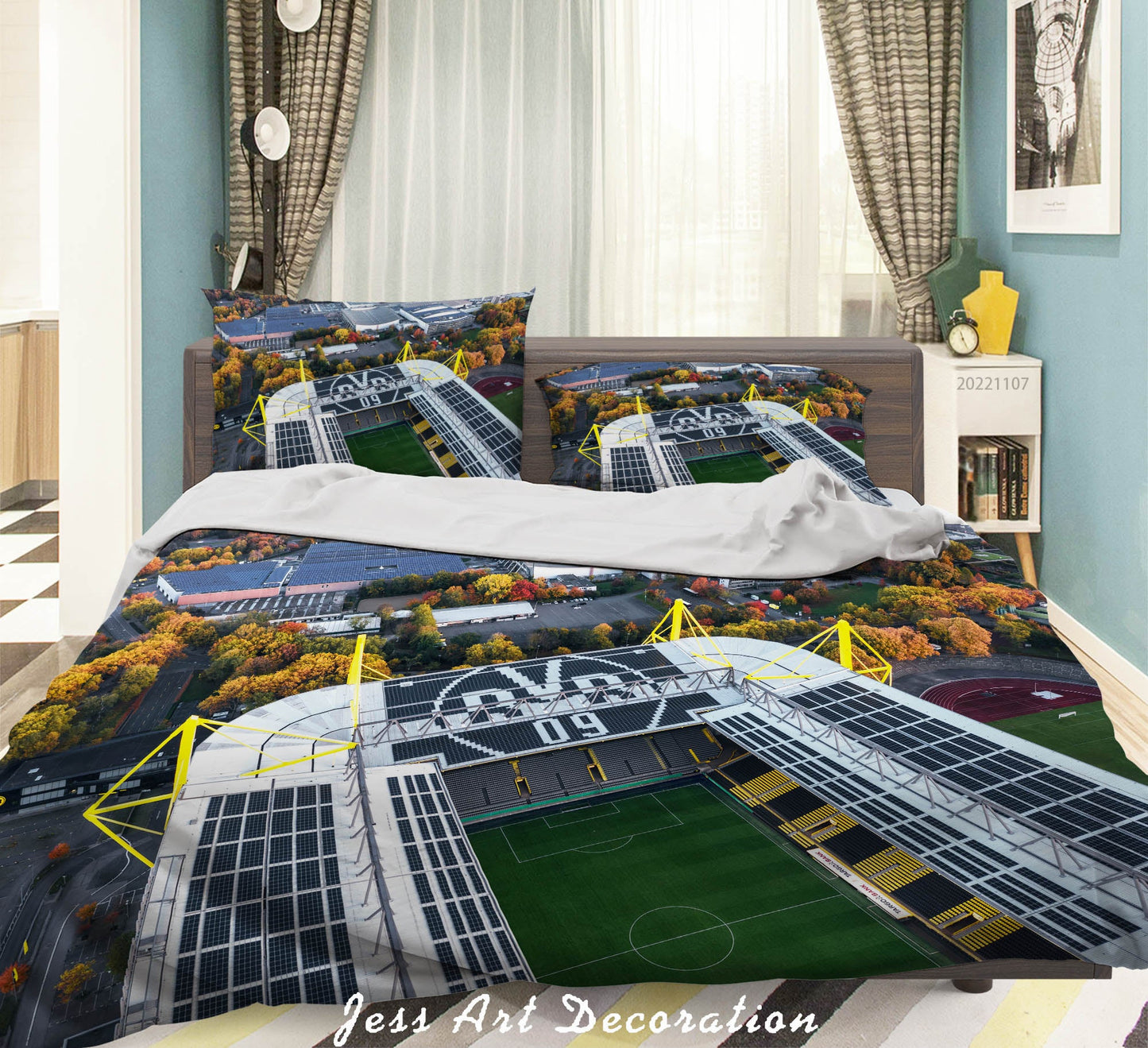 3D Borussia Dortmund Spectator Seats House Tree Quilt Cover Set Bedding Set Duvet Cover Pillowcase 735