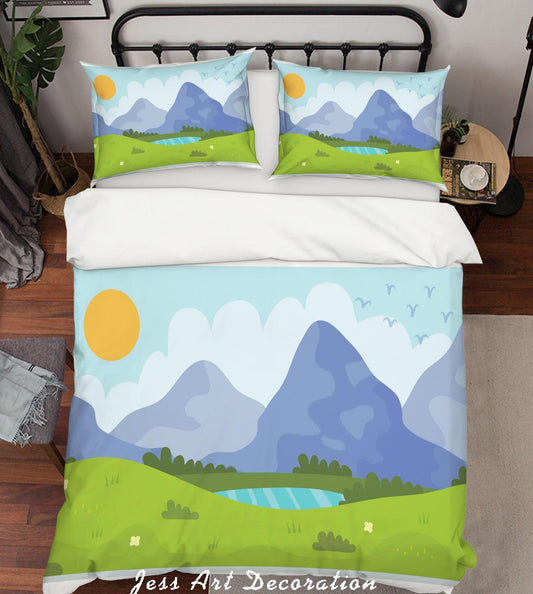 3D Cartoon Mountain Quilt Cover Set Bedding Set Pillowcases 29