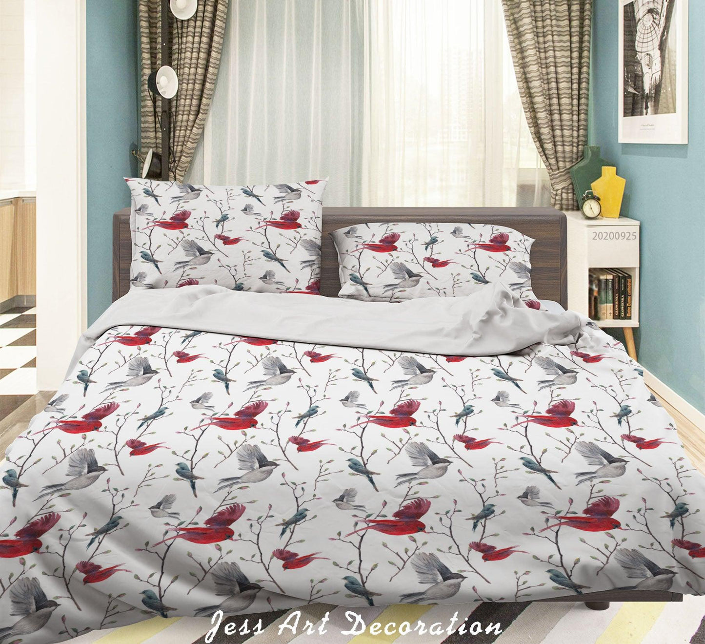 3D Cartoon Animal Bird Pattern Quilt Cover Set Bedding Set Duvet Cover Pillowcases WJ 6460