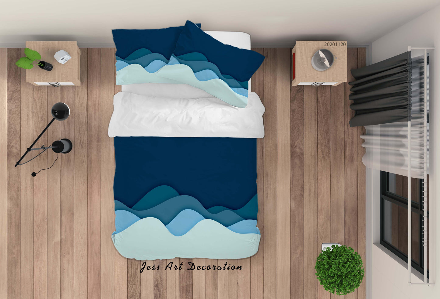 3D Abstract Blue Ocean Quilt Cover Set Bedding Set Duvet Cover Pillowcases LXL