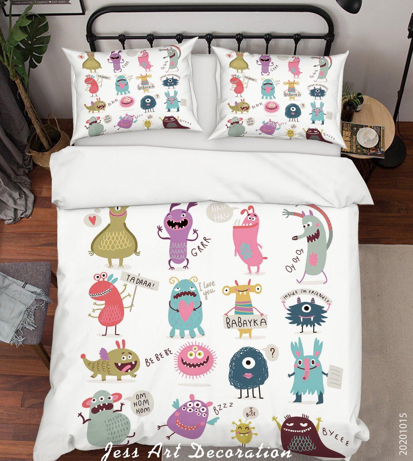 3D Cartoon Animal Monsters Pattern Quilt Cover Set Bedding Set Duvet Cover Pillowcases WJ 9675