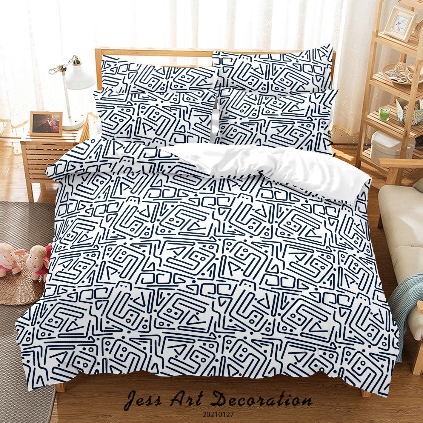 3D Abstract Geometry Line Quilt Cover Set Bedding Set Duvet Cover Pillowcases 178