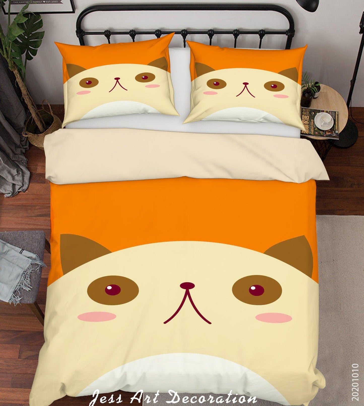 3D Cartoon Cute Animal Civet Cat Quilt Cover Set Bedding Set Duvet Cover Pillowcases WJ 9529