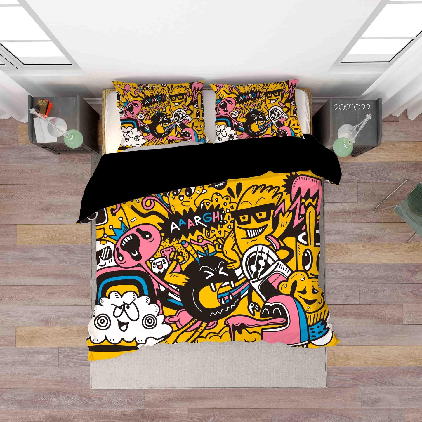 3D Abstract Monster Artistic Graffiti Quilt Cover Set Bedding Set Duvet Cover Pillowcases 63