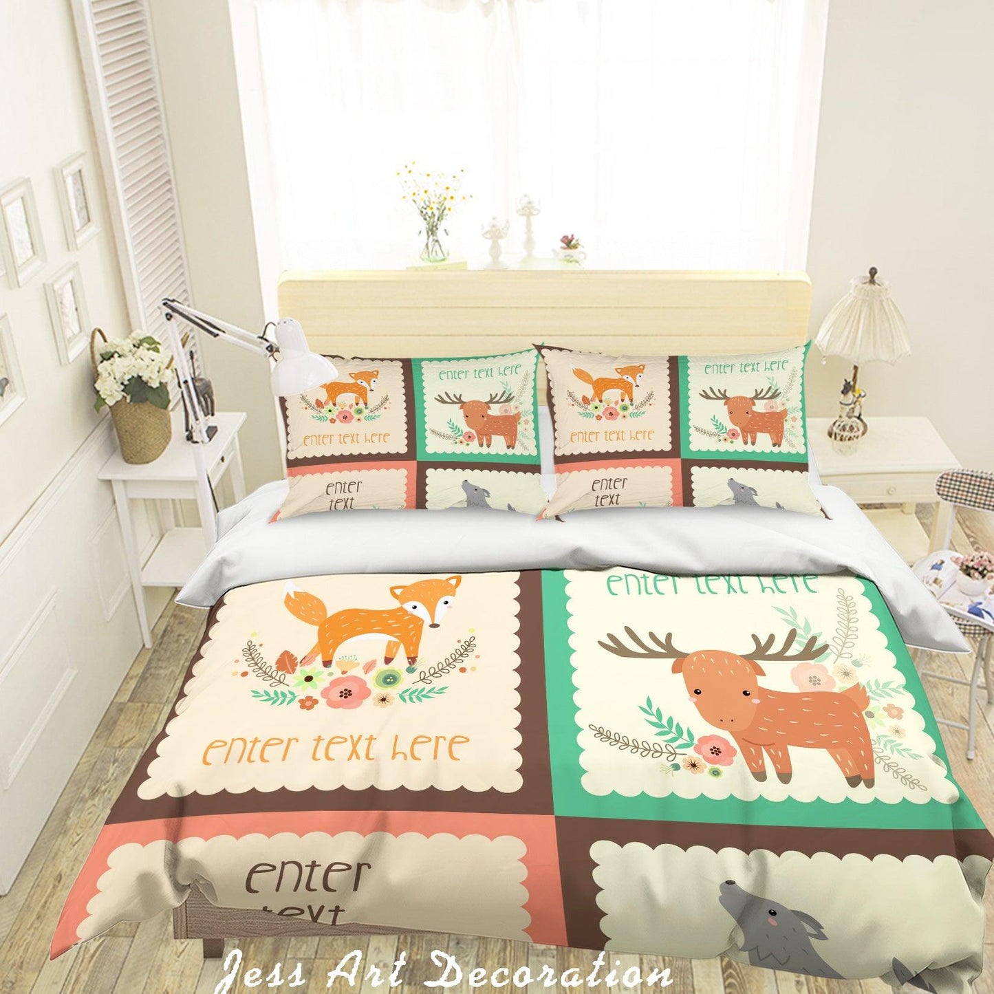 3D Cartoon Animal Quilt Cover Set Bedding Set Pillowcases 48