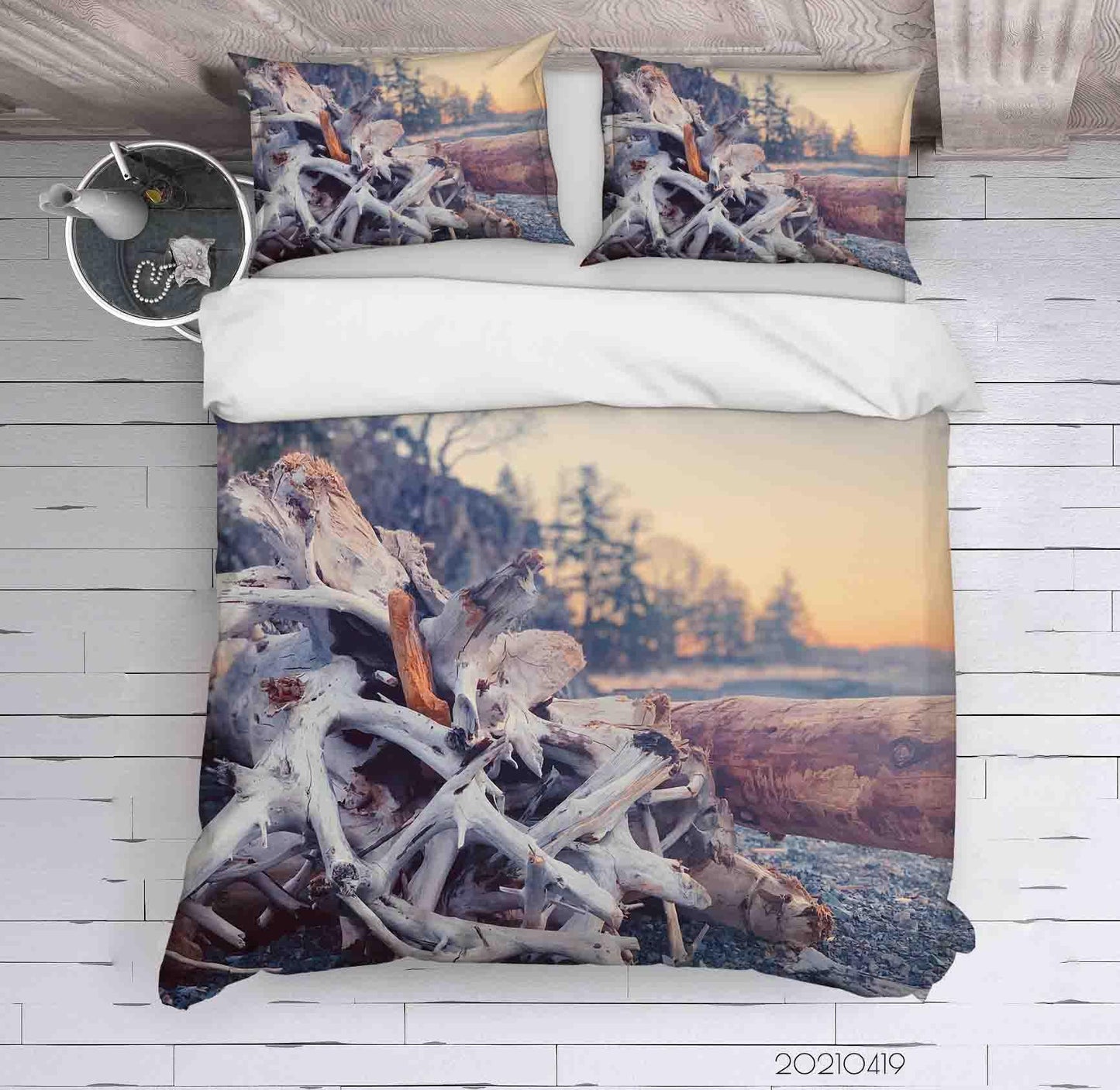 3D Beach Dead Branch Quilt Cover Set Bedding Set Duvet Cover Pillowcases 165