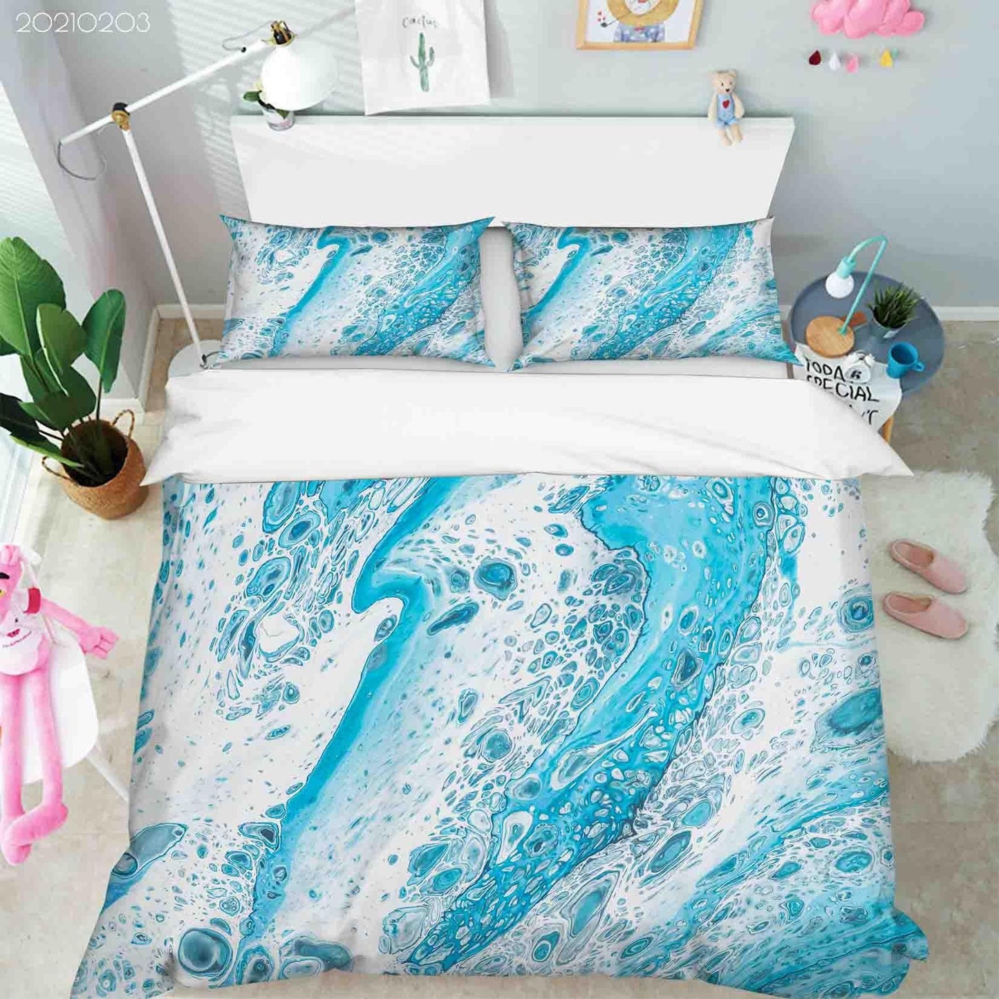 3D Abstract Blue Marble Texture Quilt Cover Set Bedding Set Duvet Cover Pillowcases 78