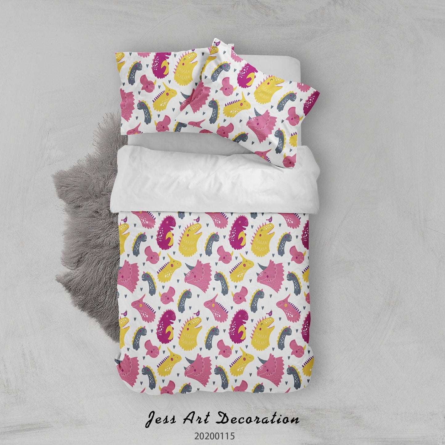 3D Cartoon Animal Dinasours Pattern Quilt Cover Set Bedding Set Duvet Cover Pillowcases WJ 9610