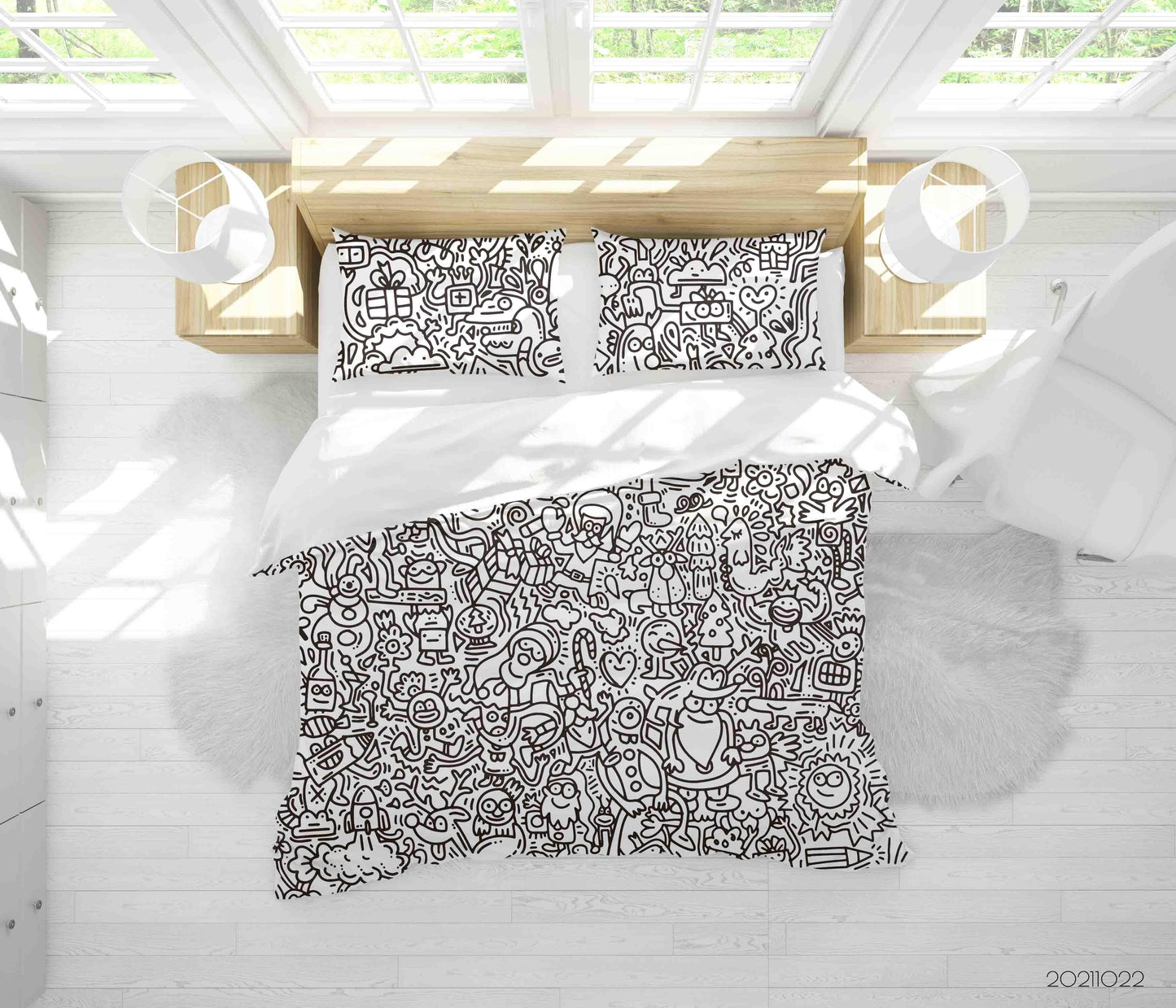 3D Abstract Monster Graffiti Quilt Cover Set Bedding Set Duvet Cover Pillowcases 13