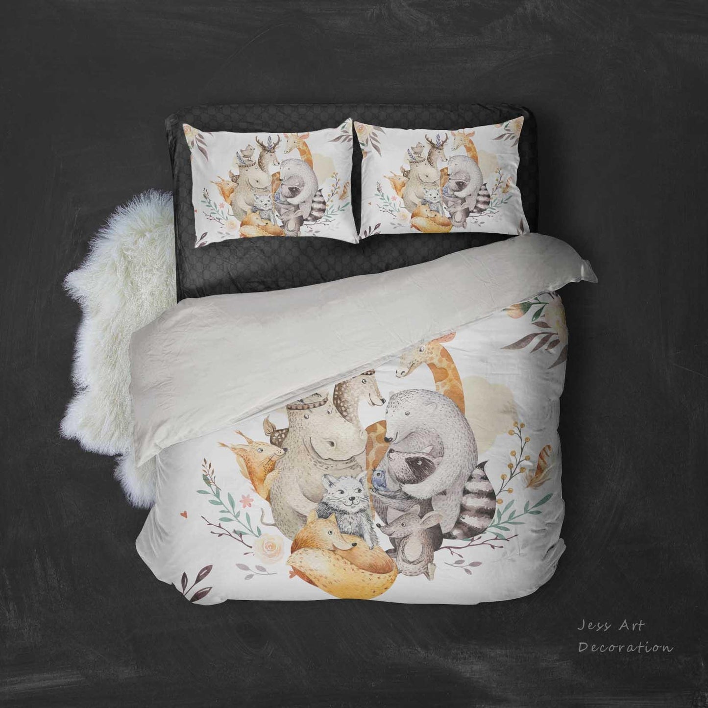 3D Animal Feather Floral Quilt Cover Set Bedding Set Pillowcases 47