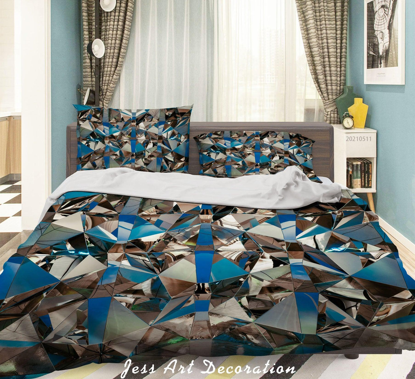 3D Abstract Geometric Pattern Quilt Cover Set Bedding Set Duvet Cover Pillowcases 533