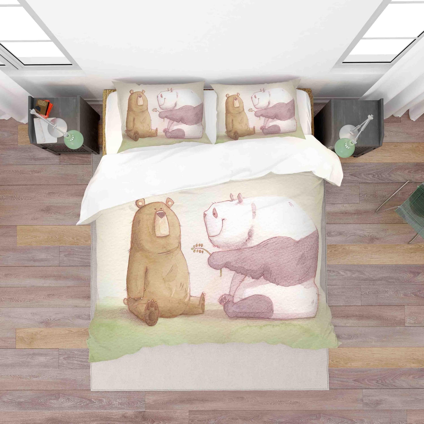 3D Bear Panda Cartoon Quilt Cover Set Bedding Set Duvet Cover Pillowcases SF028