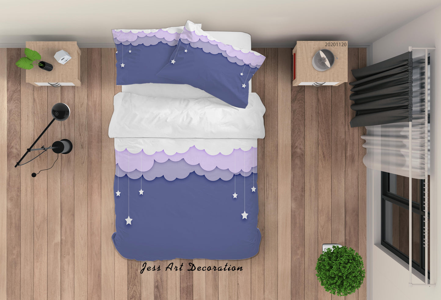 3D Abstract Sky Cloud Star Quilt Cover Set Bedding Set Duvet Cover Pillowcases LXL