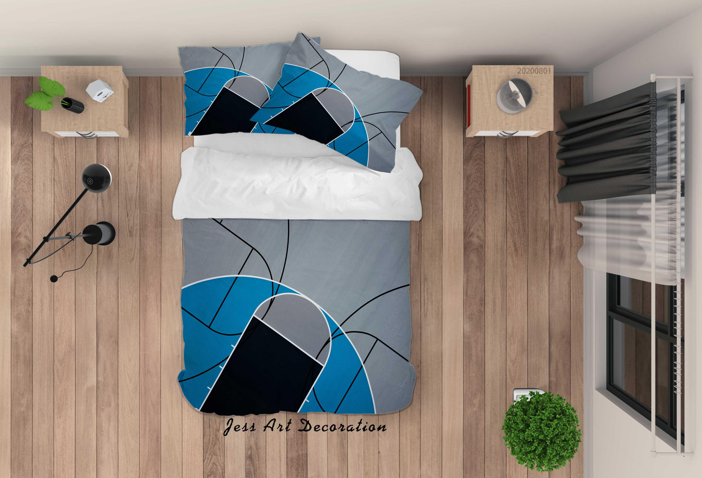 3D Basketball Land Quilt Cover Set Bedding Set Duvet Cover Pillowcases LXL 260