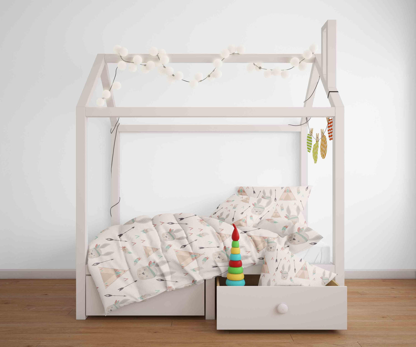 3D Cartoon Arrow Tent Rabbit Quilt Cover Set Bedding Set Pillowcases 24