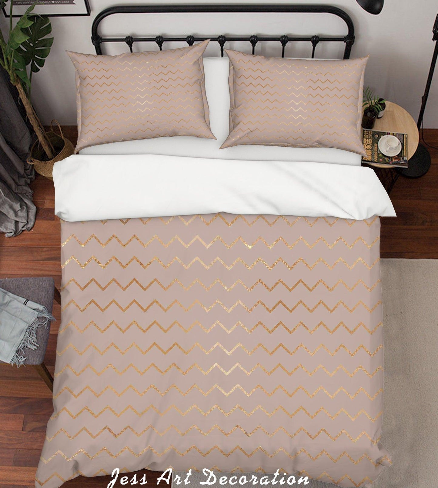 3D Brown Abstract Wave Lines Quilt Cover Set Bedding Set Pillowcases 29