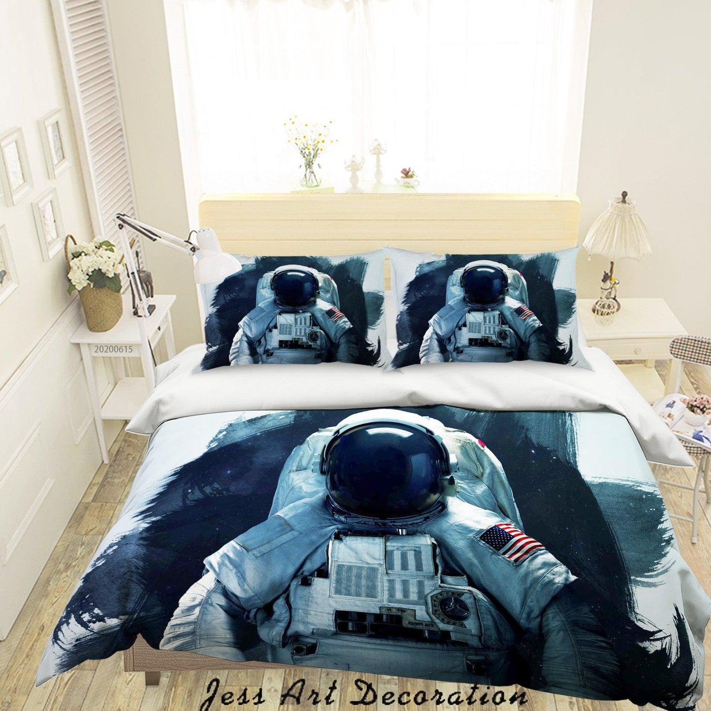 3D Astronaut Quilt Cover Set Bedding Set Duvet Cover Pillowcases SF113