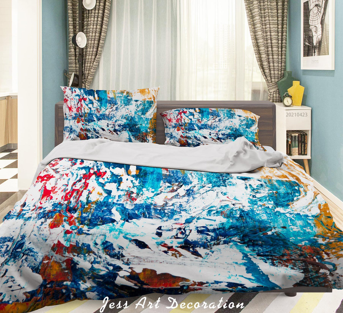 3D Abstract Color Graffiti Quilt Cover Set Bedding Set Duvet Cover Pillowcases 132