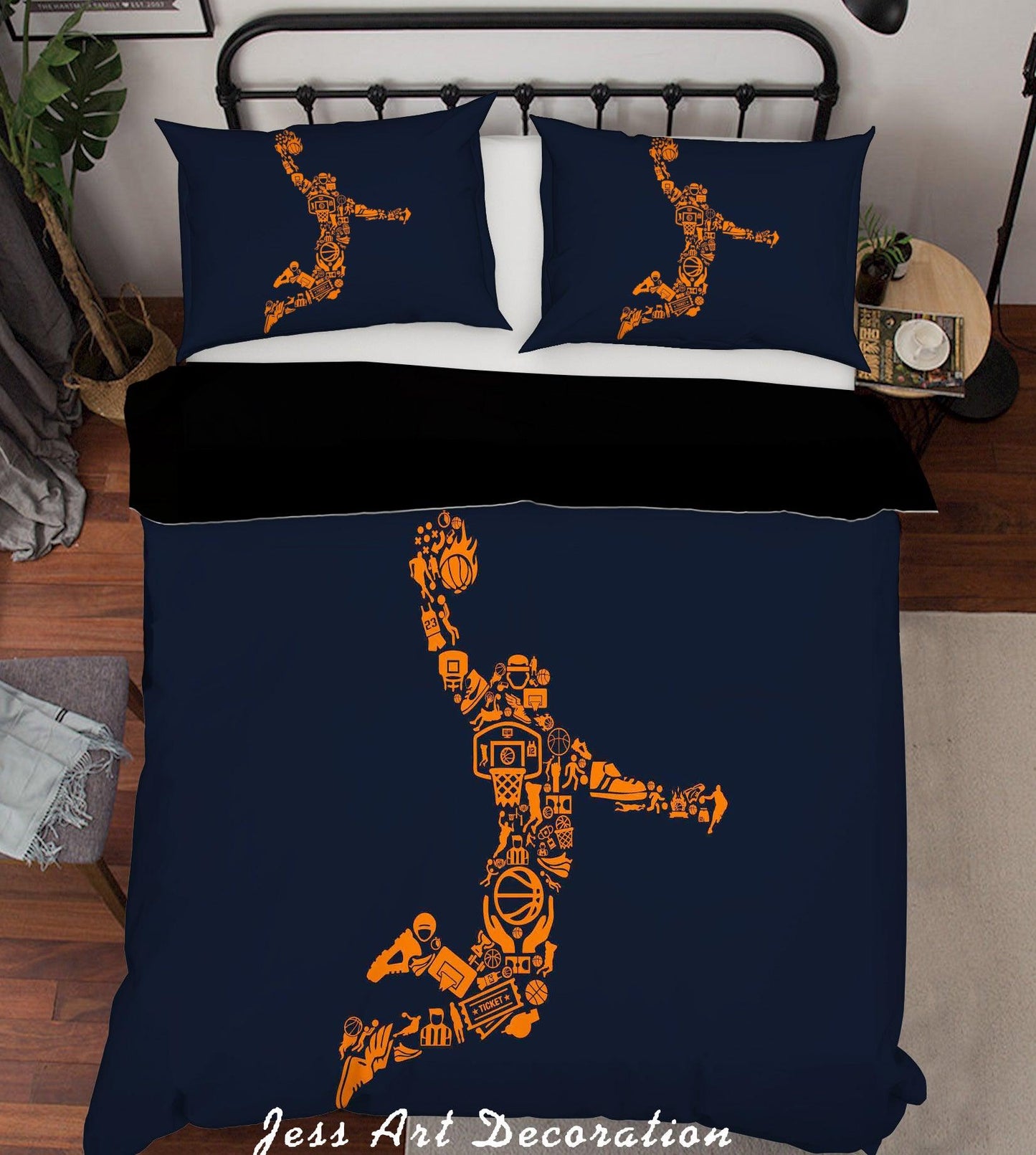 3D Basketball Player Dunk Quilt Cover Set Bedding Set Pillowcases 06
