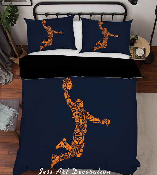 3D Basketball Player Dunk Quilt Cover Set Bedding Set Pillowcases 06