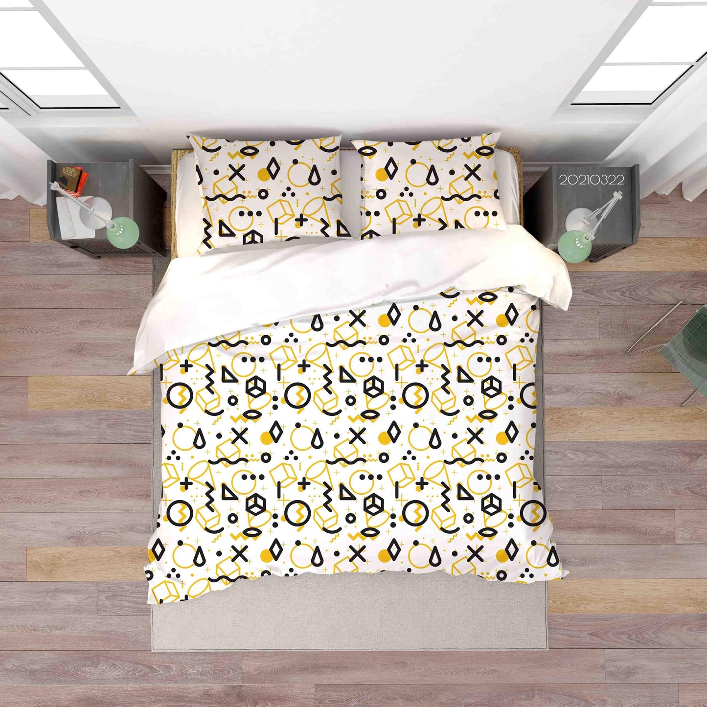 3D Abstract Geometric Pattern Quilt Cover Set Bedding Set Duvet Cover Pillowcases LQH 8